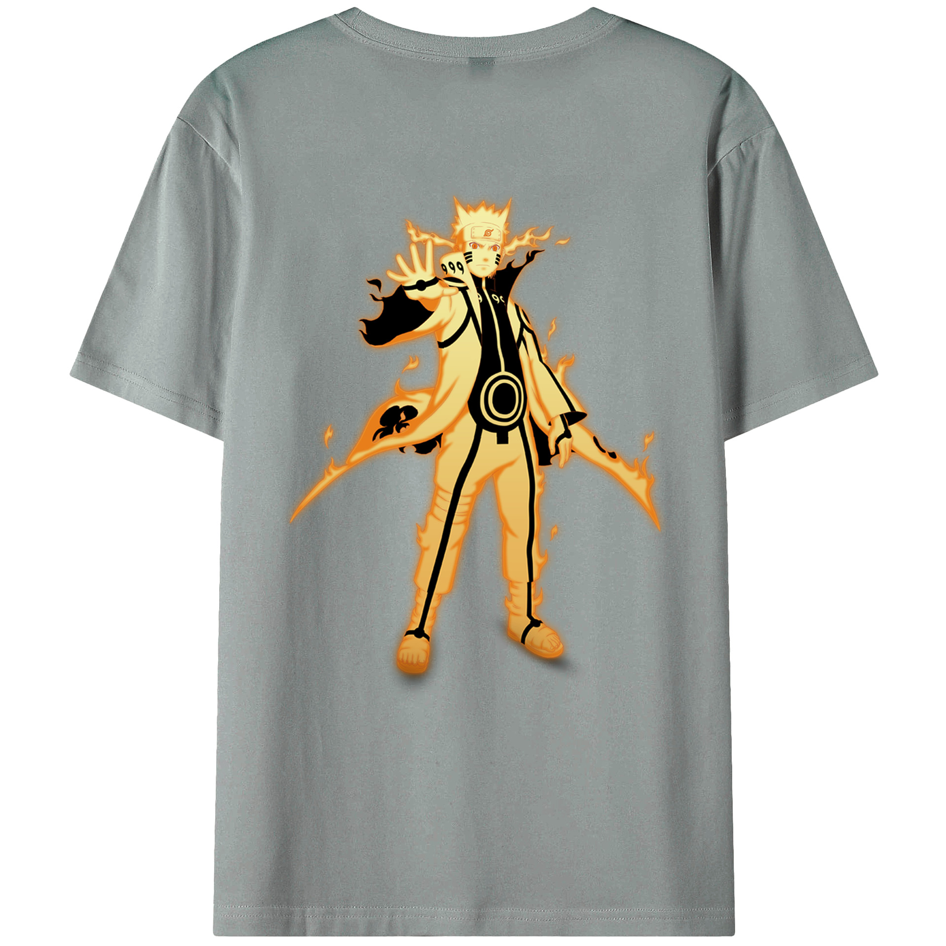 （画像用） NARUTO -ナルト- うずまき ナルト Uzumaki Naruto 綿100％ メンズ半袖Tシャツ（バックプリント） 通気性